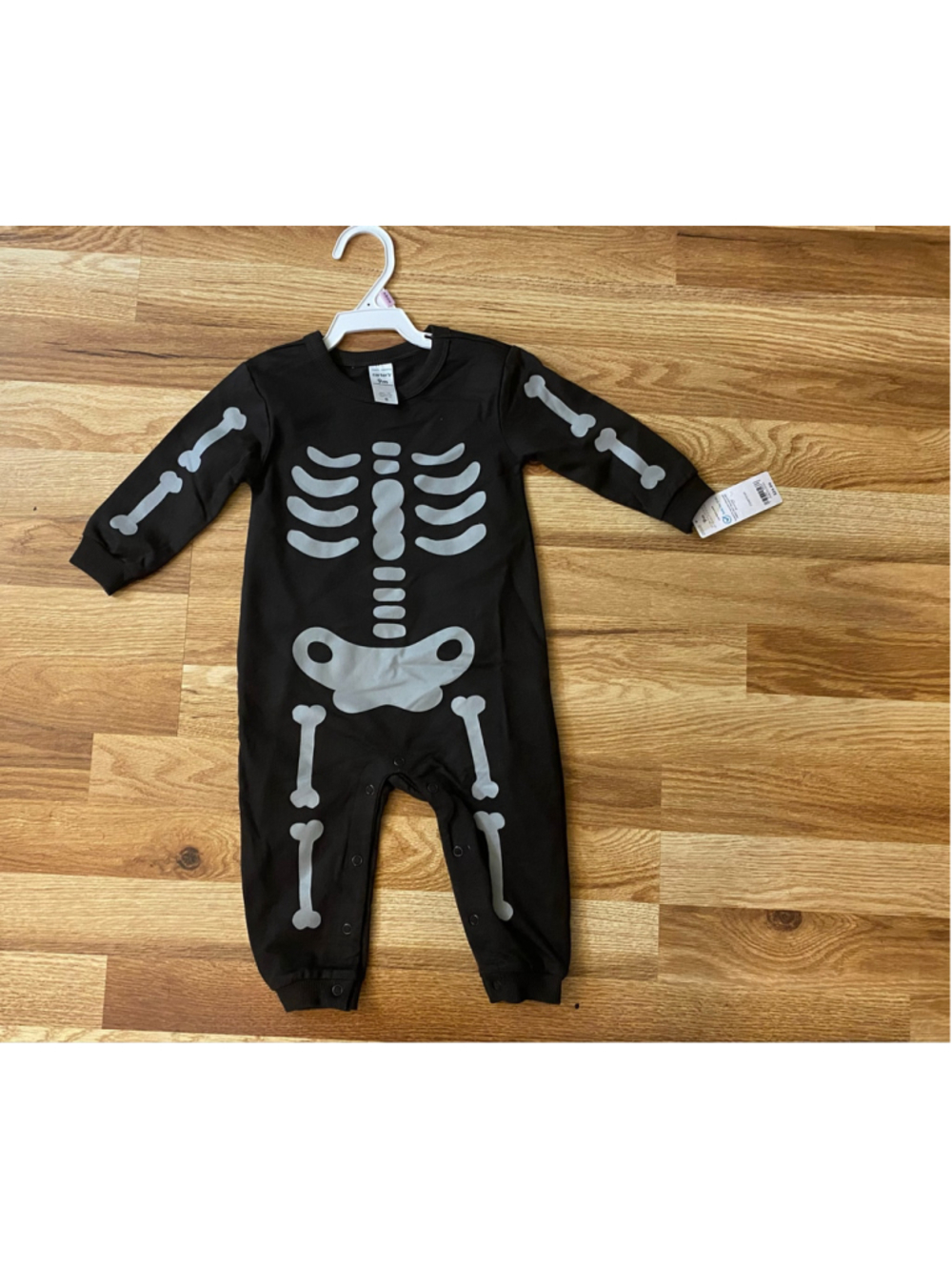 Baby Carter's Skeleton Bodysuit 9 Months Black and White NWT